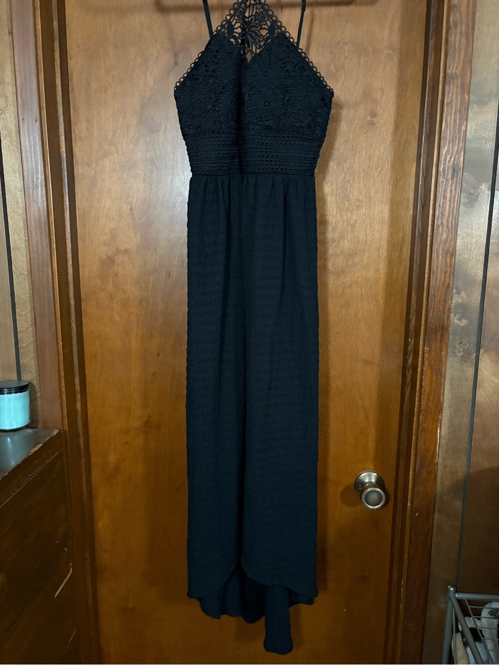 Womens Derek Heart Long Black Dress